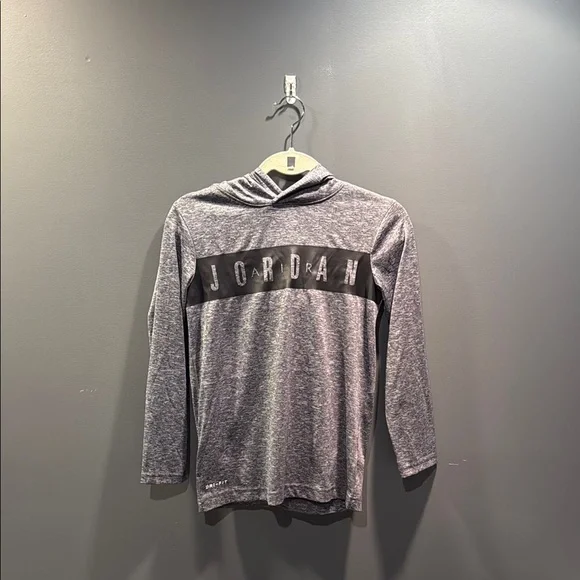 Boys Air Jordan Gray Athletic Sweatshirt Hoodie - Picture 1 of 3